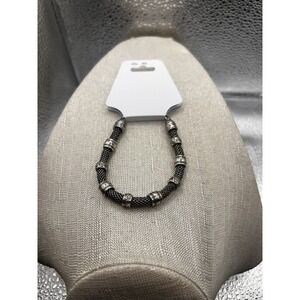 Silver Tone Braided Bracelet 8" Long Unisex‎